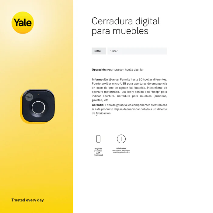 Cerradura Biométrica para Mueble YF68