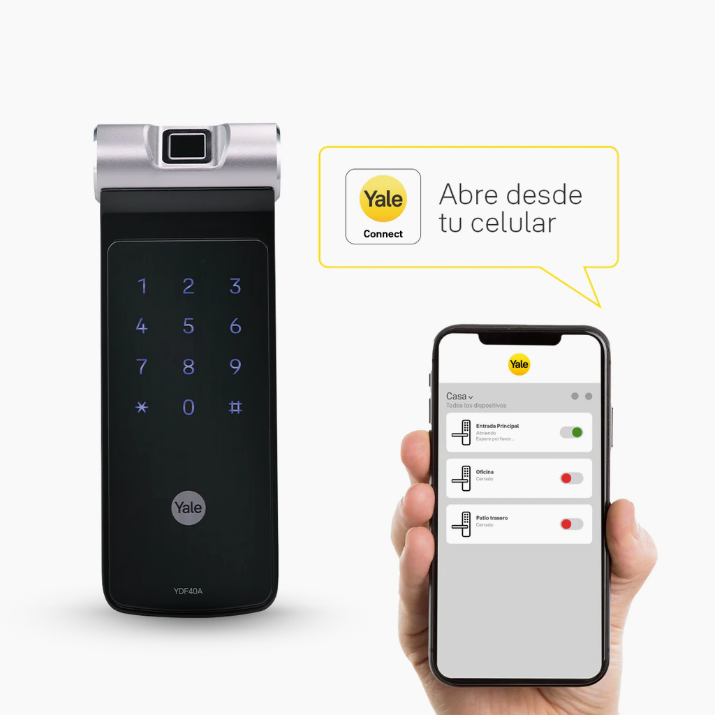 Cerrojo Digital YDF40A + kit apertura con celular