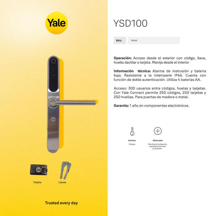 Cerradura Digital YSD100 para puerta abatible
