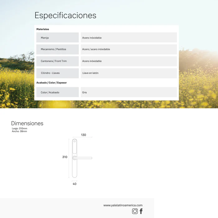 Cerradura Digital YSD100 para puerta abatible