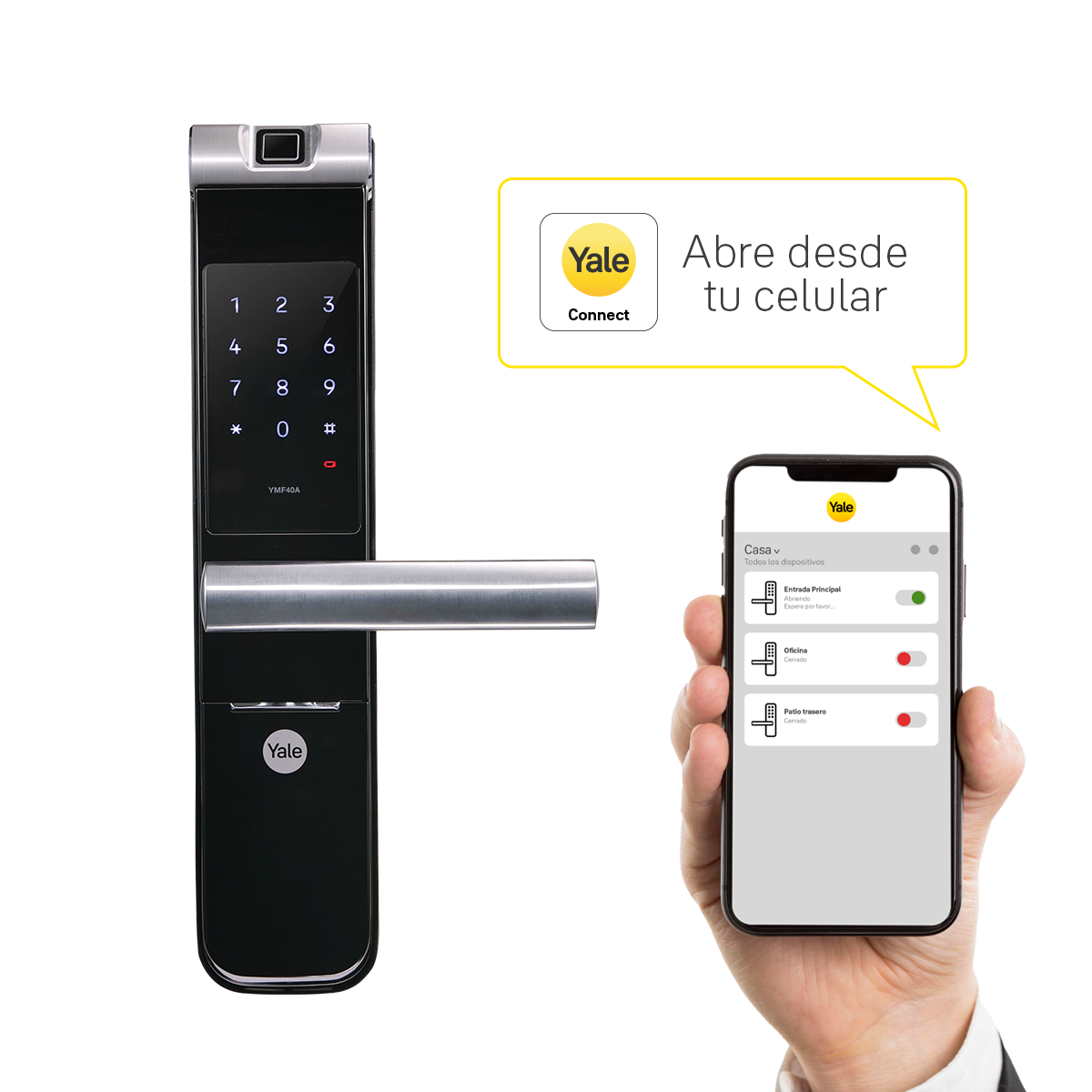 Cerradura digital YMF40A + kit apertura con celular
