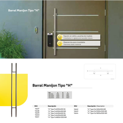 Barral Manijon Tipo "H" Plateado