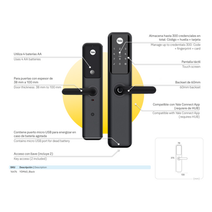 Cerradura Digital YDM60 + kit apertura con celular