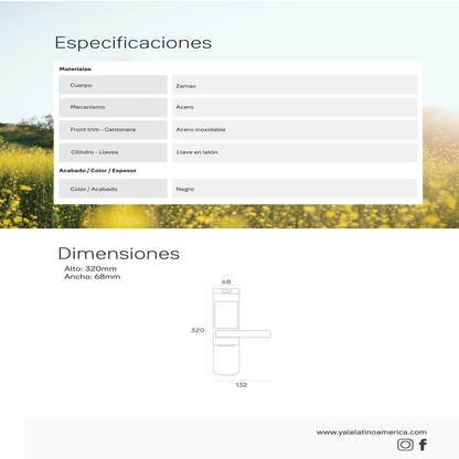 Cerradura digital YMF40A + kit apertura con celular
